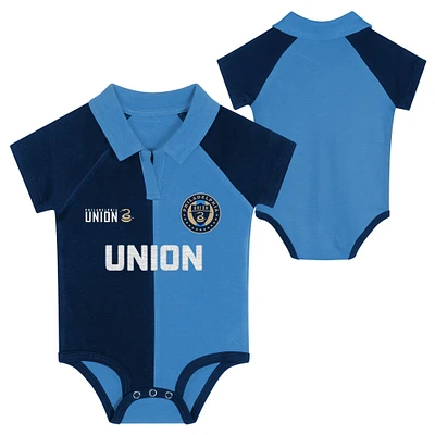 Newborn  Navy Philadelphia Union League Champ V-Neck Raglan Bodysuit