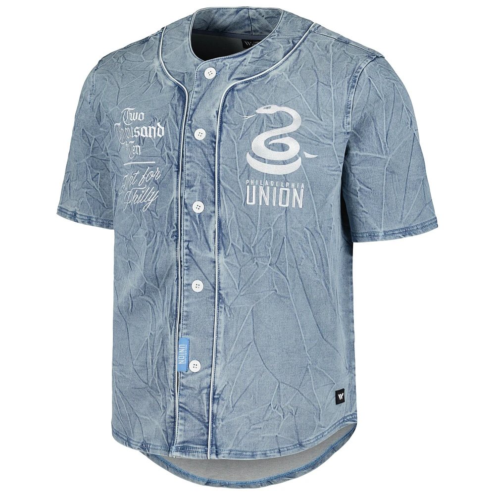 Unisex The Wild Collective Blue Philadelphia Union Denim Button-Up Shirt