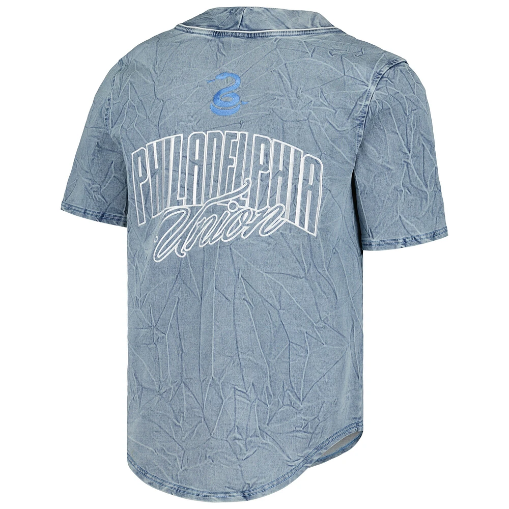 Unisex The Wild Collective Blue Philadelphia Union Denim Button-Up Shirt