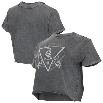 T-shirt court en tissu vieilli Philadelphia Union de Concepts Sport pour femme, couleur anthracite