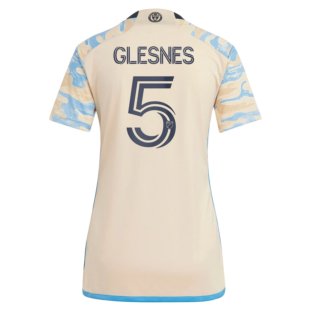 Women's adidas Jakob Glesnes Tan Philadelphia Union 2023 For Philly Replica Jersey