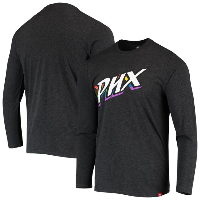 T-shirt à manches longues unisexe Sportiqe noir chiné Phoenix Mercury Pride trois mélanges