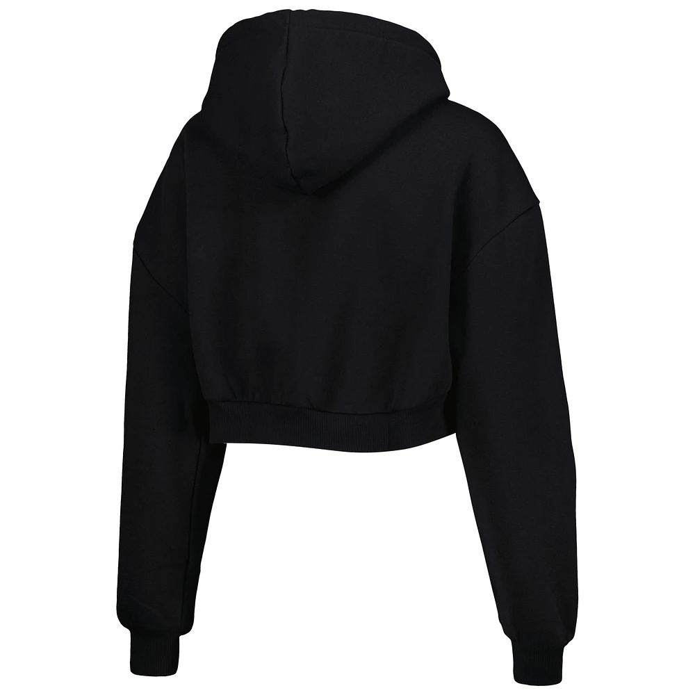 Women's The Wild Collective Black Phoenix Mercury Washed Cropped Pullover Hoodie