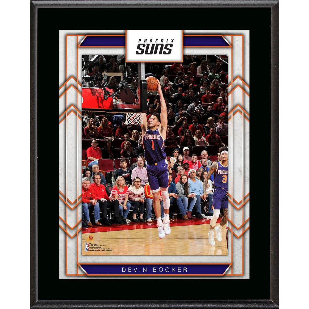 Plaque de joueur sublimée Devin Booker Phoenix Suns 10,5" x 13"