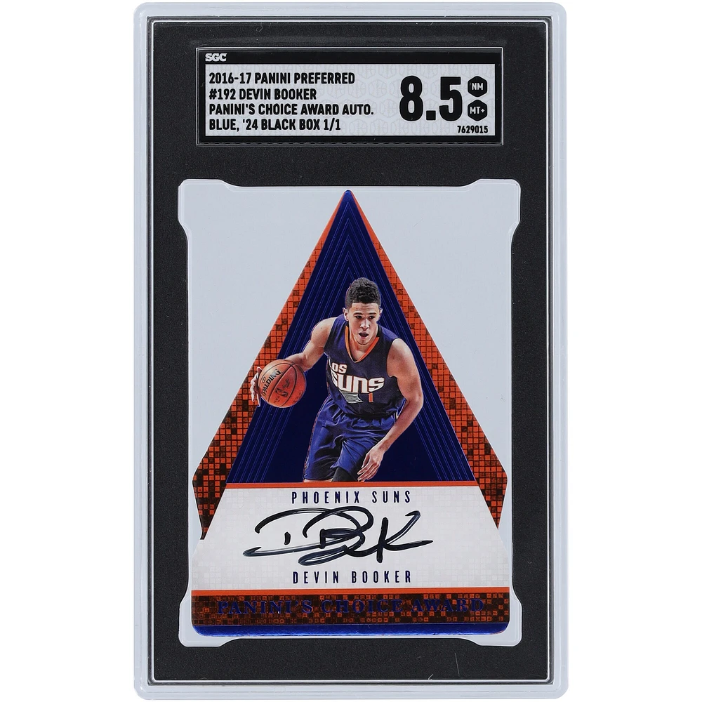 Devin Booker Phoenix Suns Autographed 2016-17 Panini Preferred Black Box #192 #1/1 SGC Authenticated 8.5 Card