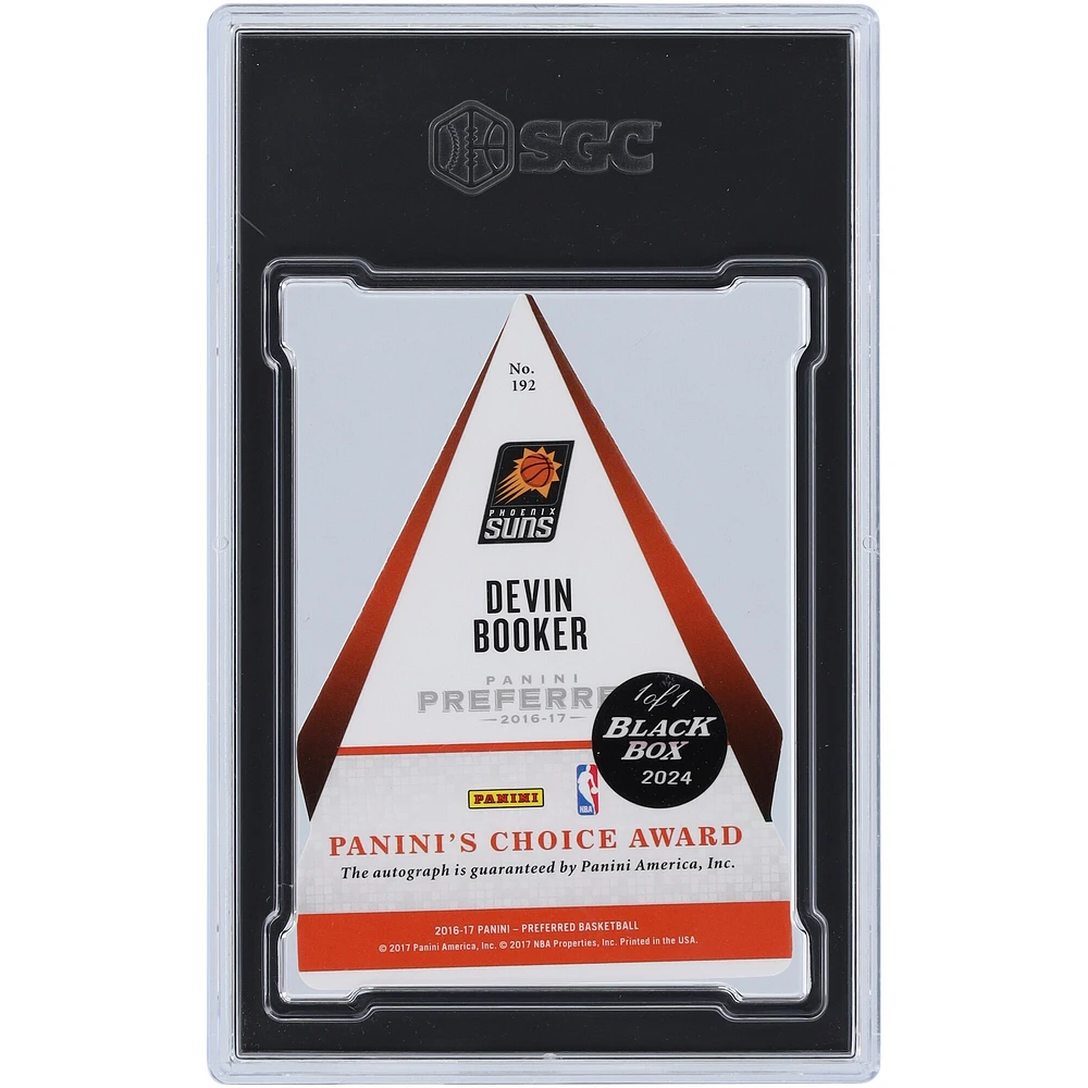 Devin Booker Phoenix Suns Autographed 2016-17 Panini Preferred Black Box #192 #1/1 SGC Authenticated 8.5 Card