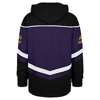 Men's '47 Purple Phoenix Suns Oversized Tri-Satin Layup Lacer Pullover Hoodie