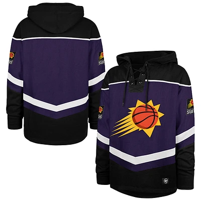 Sweat à capuche surdimensionné en satin tricolore violet Phoenix Suns '47 pour homme