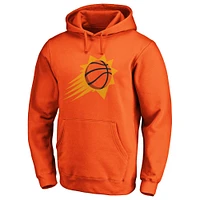 Men's Fanatics Orange Phoenix Suns Icon Primary Logo Fitted Pullover Hoodie