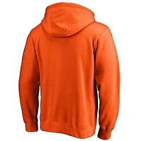 Men's Fanatics Orange Phoenix Suns Icon Primary Logo Fitted Pullover Hoodie