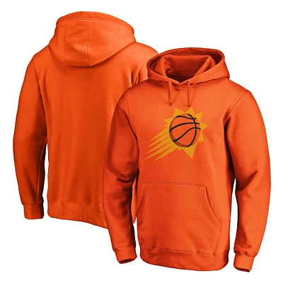 Men's Fanatics Orange Phoenix Suns Icon Primary Logo Fitted Pullover Hoodie
