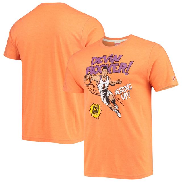 T-shirt à trois mélanges pour homme Hommage Devin Booker Orange Phoenix Suns Comic Book Player
