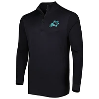 Men's Levelwear Black Phoenix Suns Nano Engineered Knit Fabric Quarter-Zip Jacket