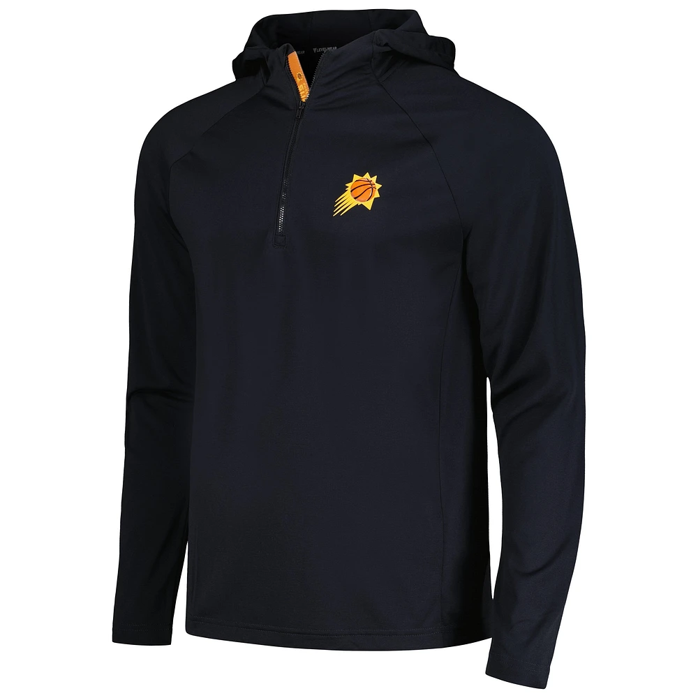 Men's Levelwear  Black Phoenix Suns Zander Hoodie Raglan Quarter-Zip Top