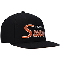 Men's Mitchell & Ness Black Phoenix Suns Hardwood Classics Script 2.0 Snapback Hat