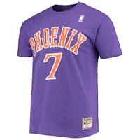Men's Mitchell & Ness Kevin Johnson Purple Phoenix Suns Hardwood Classics Stitch Name Number T-Shirt