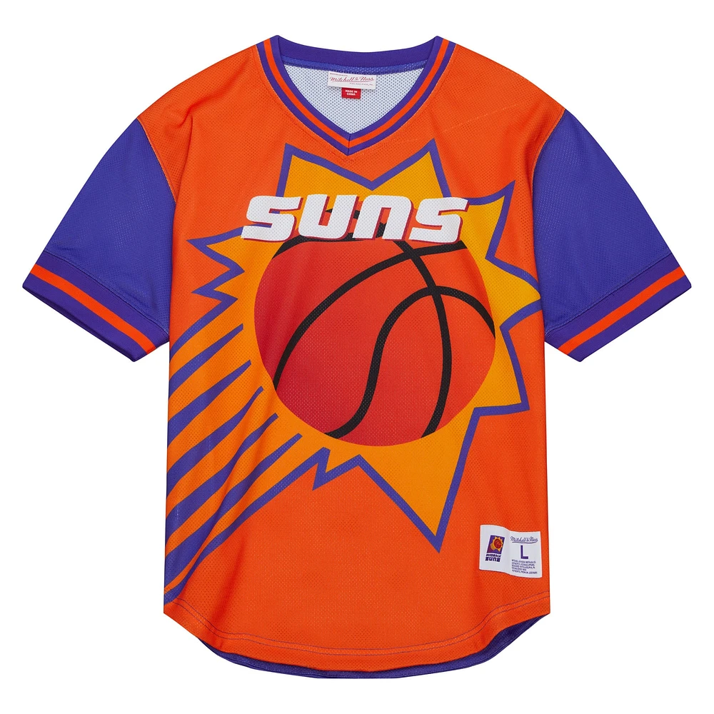 Men's Mitchell & Ness  Orange Phoenix Suns Jumbotron 3.0 Mesh V-Neck T-Shirt
