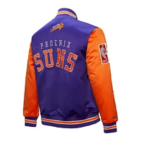 Men's Mitchell & Ness  Purple Phoenix Suns Hardwood Classic Primetime Full-Snap Satin Jacket