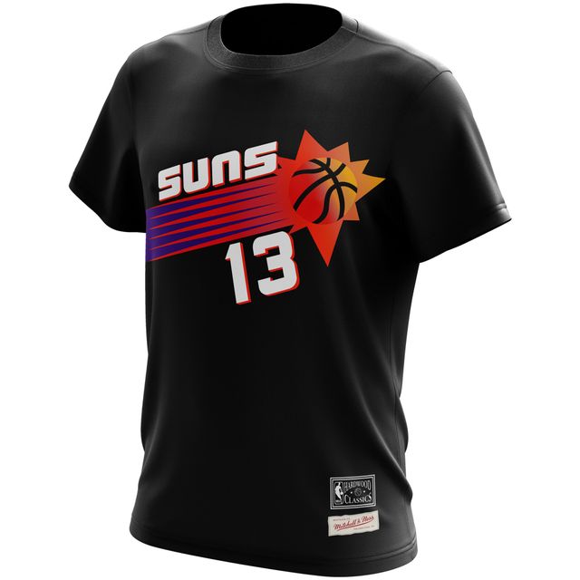 Mitchell & Ness Steve Nash pour hommes Black Phoenix Suns Hardwood Classics Nom et numéro - T-shirt