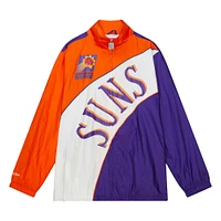 Men's Mitchell & Ness  White/Orange Phoenix Suns Hardwood Classics Arched Retro Lined Full-Zip Windbreaker Jacket