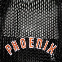 Men's Mitchell & Ness White Phoenix Suns Hardwood Classics Blocker Foam Front Trucker Snapback Hat