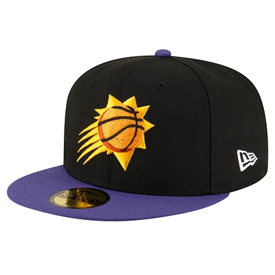 Casquette ajustée 59FIFTY bicolore Phoenix Suns New Era pour hommes, noir/violet