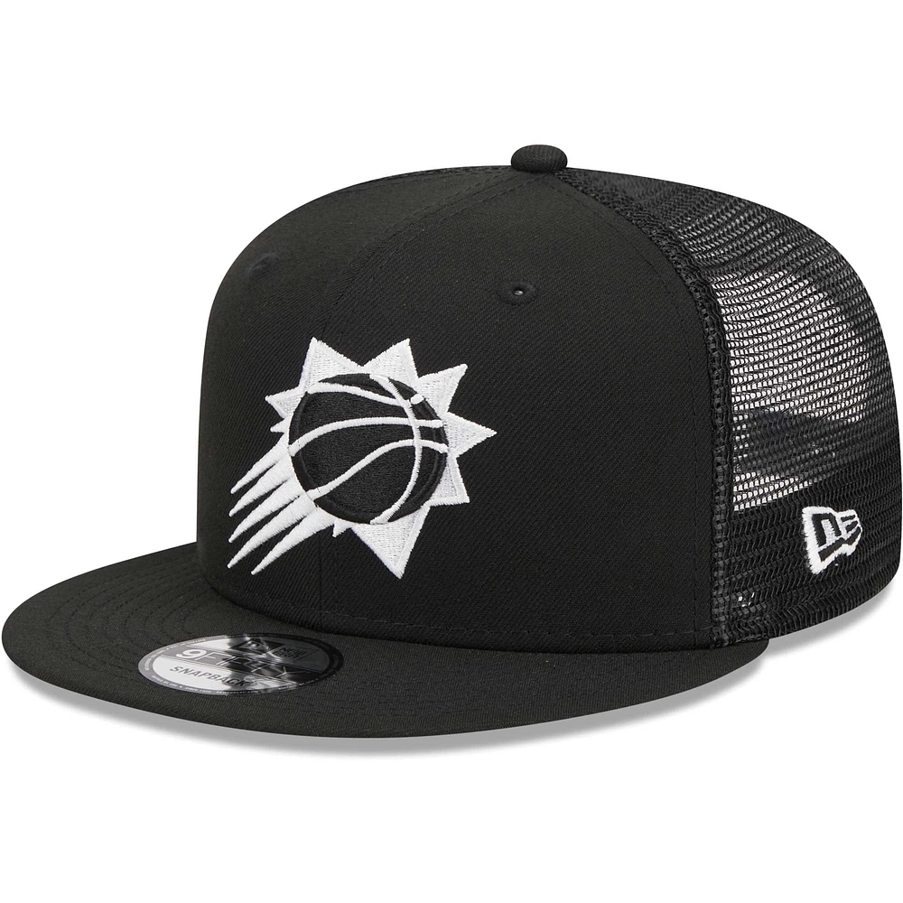 Men's New Era Black Phoenix Suns 9FIFTY Snapback Trucker Hat
