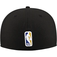 Men's New Era Black Phoenix Suns Blackout Shadow Logo 59FIFTY Fitted Hat
