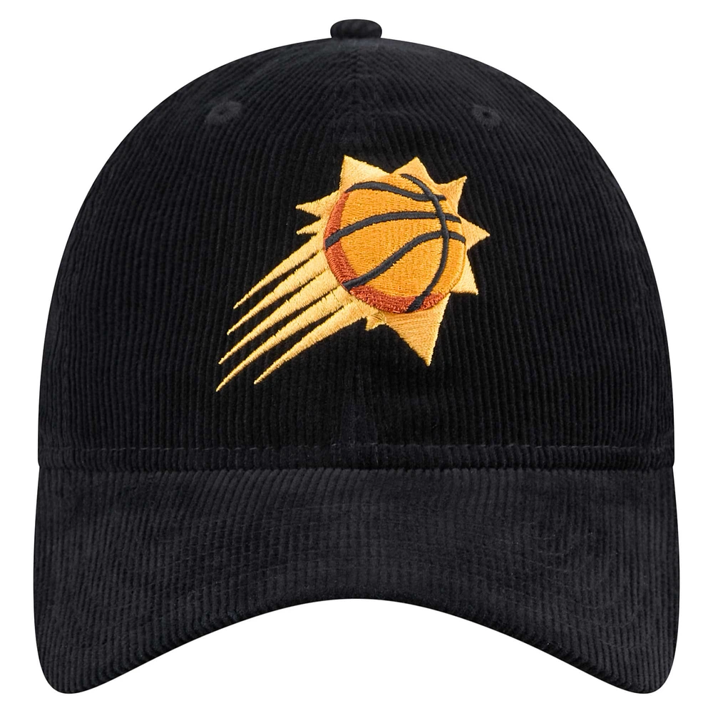 Men's New Era  Black Phoenix Suns Throwback Corded 9TWENTY Adjustable Hat