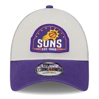 Men's New Era Khaki/Purple Phoenix Suns Throwback Patch Trucker 9FORTY Adjustable Hat