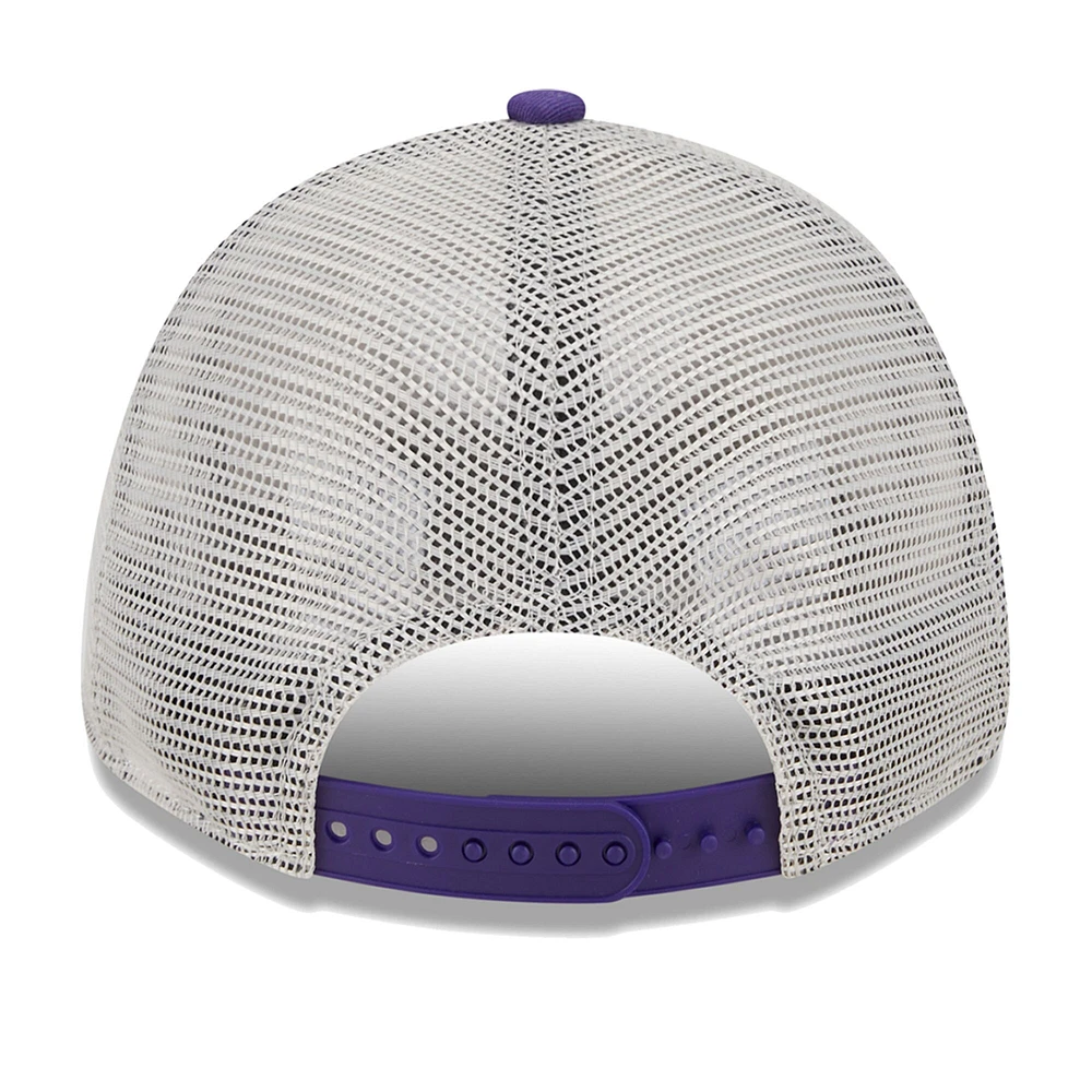 Men's New Era Khaki/Purple Phoenix Suns Throwback Patch Trucker 9FORTY Adjustable Hat
