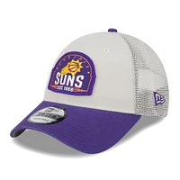 Men's New Era Khaki/Purple Phoenix Suns Throwback Patch Trucker 9FORTY Adjustable Hat