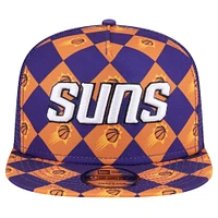 Men's New Era Purple Phoenix Suns Seeing Diamonds A-Frame Trucker 9FIFTY Snapback Hat