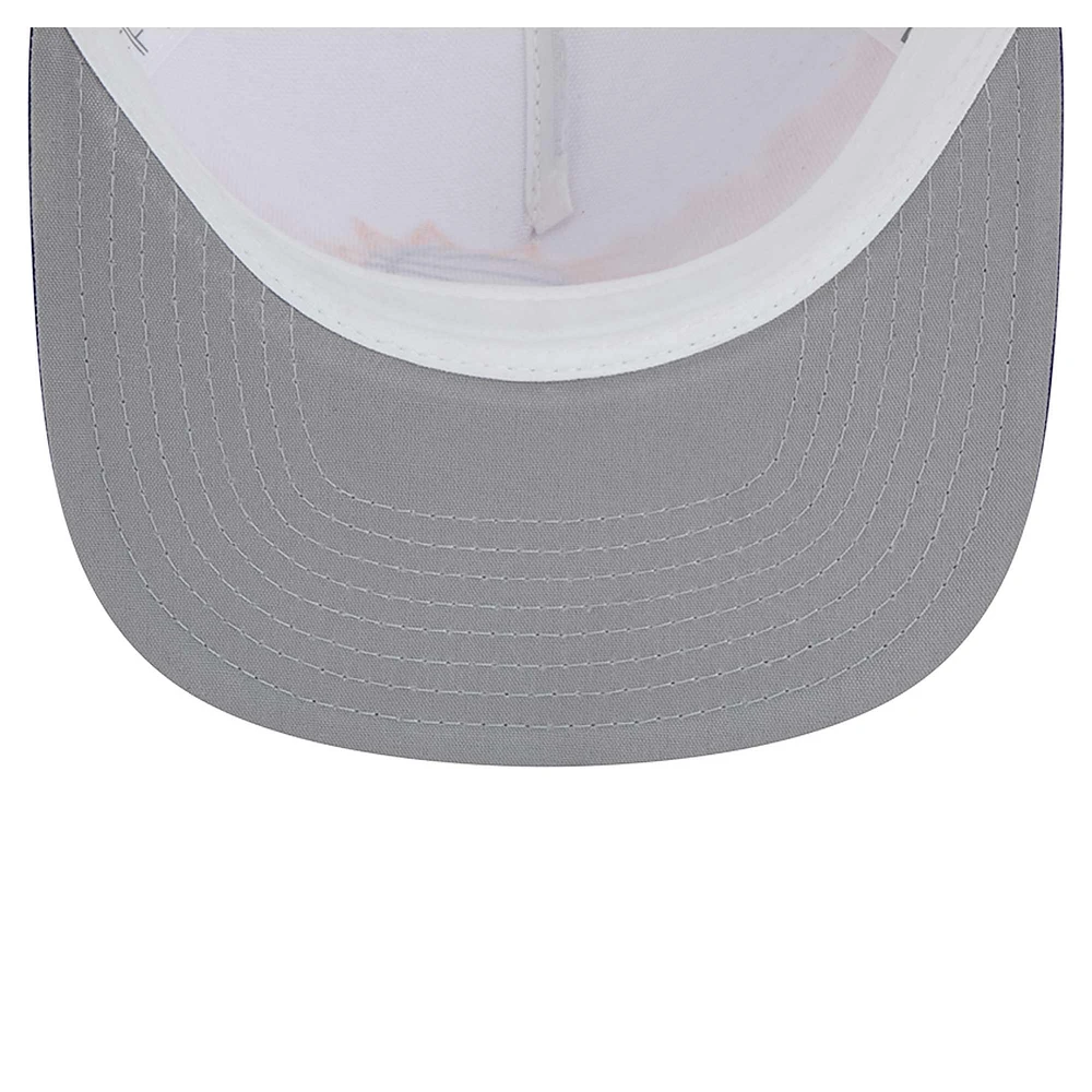 Men's New Era White/Purple Phoenix Suns Dip-Dye 9FIFTY A-Frame Trucker Snapback Hat