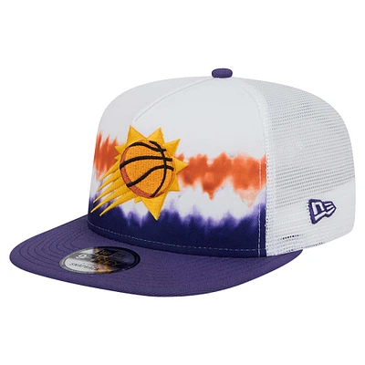 Casquette snapback Dip-Dye 9FIFTY A-Frame Trucker pour homme New Era blanche/violette Phoenix Suns
