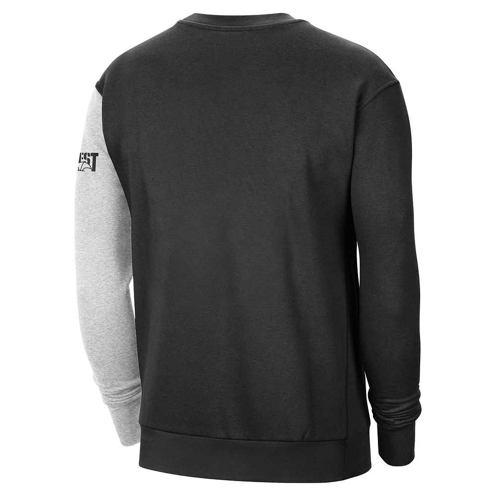 Men's Nike Black/Heather Gray Phoenix Suns Courtside Versus Force & Flight Pullover Sweatshirt