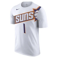 Men's Nike Devin Booker White Phoenix Suns 2023/24 Association Name & Number T-Shirt