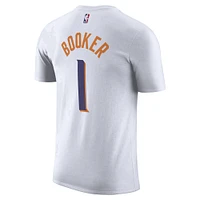 Men's Nike Devin Booker White Phoenix Suns 2023/24 Association Name & Number T-Shirt
