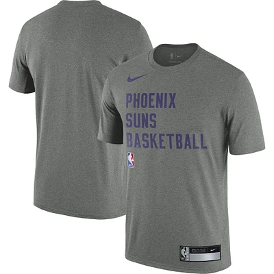 T-shirt d'entraînement Nike Sideline Legend Performance Practice Phoenix Suns 2023/24 pour Homme, gris chiné