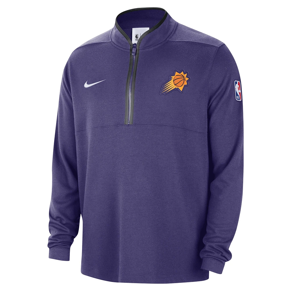 Haut Nike Courtside Performance à demi-zip violet Phoenix Suns 2024/25 pour homme