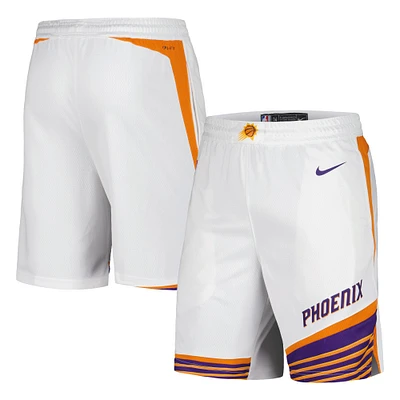 Short Nike blanc Phoenix Suns 2022/23 Swingman Performance pour homme - Édition Association