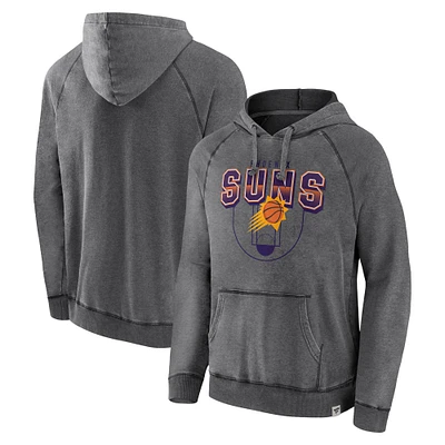 Men's Phoenix Suns Heather Gray Fanatics Acquisition Vintage Snow Wash - Raglan Pullover Hoodie