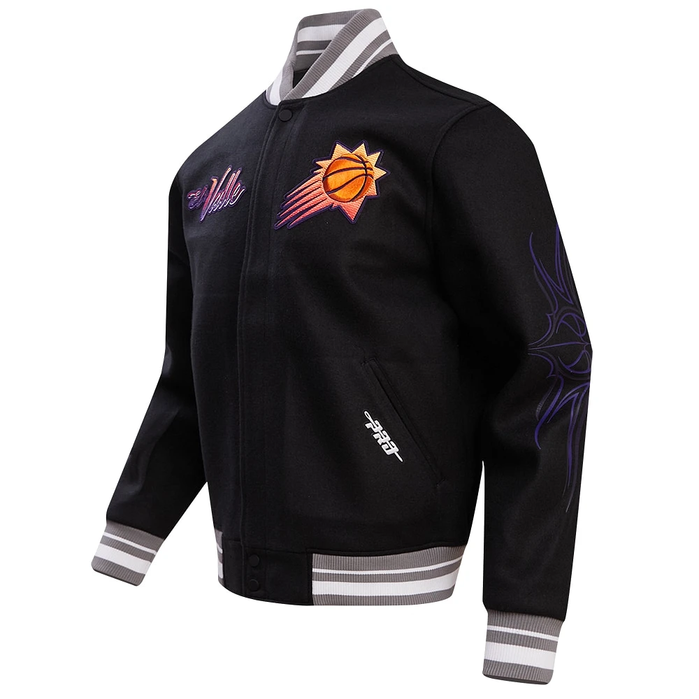 Men's Pro Standard Black Phoenix Suns 2023/24 City Edition Full-Zip Varsity Jacket
