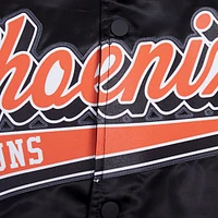 Men's Pro Standard Black Phoenix Suns Script Tail Full-Snap Satin Varsity Jacket