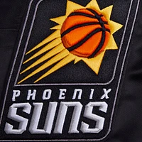 Men's Pro Standard Black Phoenix Suns Script Tail Full-Snap Satin Varsity Jacket