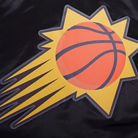 Men's Pro Standard Black Phoenix Suns Script Tail Full-Snap Satin Varsity Jacket