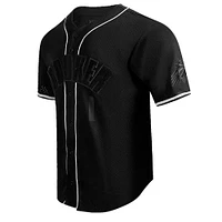 Men's Pro Standard Devin Booker Black Phoenix Suns Triple Tonal Mesh Button-Up Top