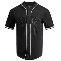 Men's Pro Standard Devin Booker Black Phoenix Suns Triple Tonal Mesh Button-Up Top