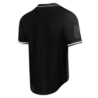 Men's Pro Standard Devin Booker Black Phoenix Suns Triple Tonal Mesh Button-Up Top