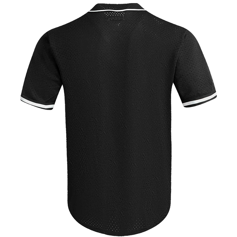 Men's Pro Standard Devin Booker Black Phoenix Suns Triple Tonal Mesh Button-Up Top